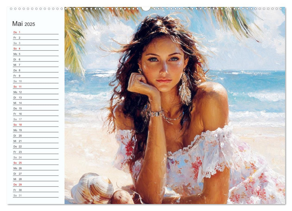 Frauen im Sommer. Lebensfreude, Sonne und Strand (CALVENDO Premium Wandkalender 2025)