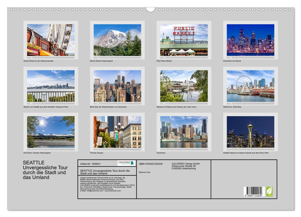 SEATTLE Unvergessliche Tour durch die Stadt und das Umland (CALVENDO Wandkalender 2025)