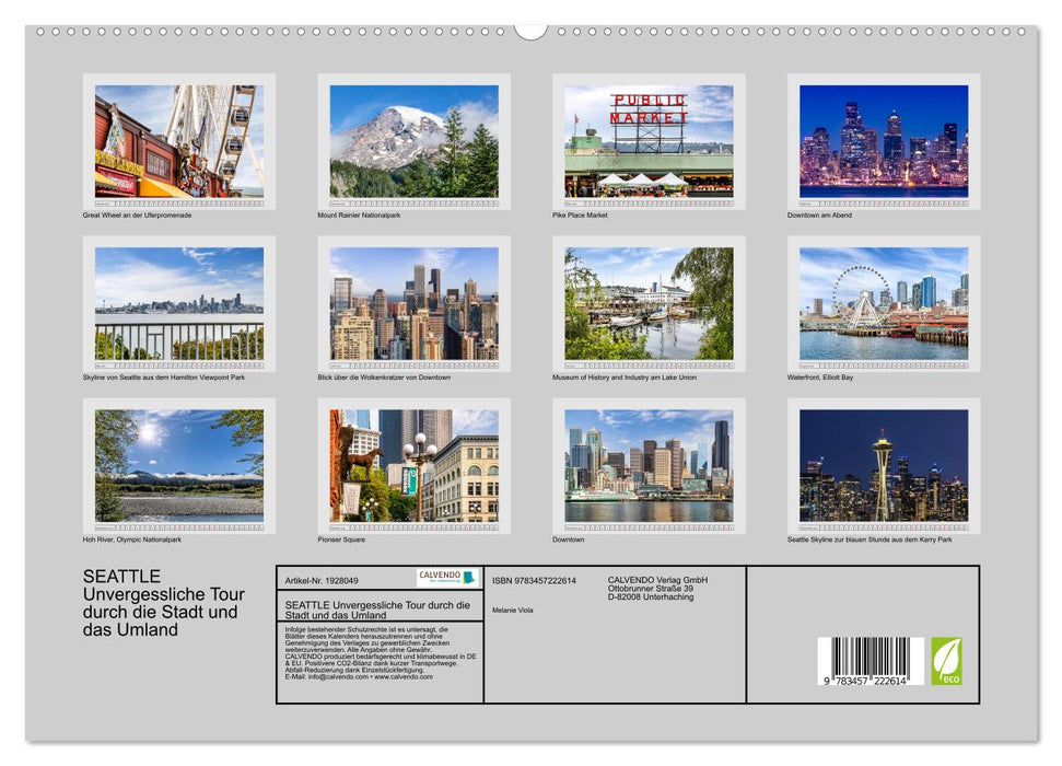 SEATTLE Unvergessliche Tour durch die Stadt und das Umland (CALVENDO Premium Wandkalender 2025)