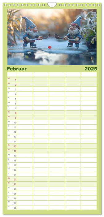 Sportliche Gartenzwerge (CALVENDO Familienplaner 2025)