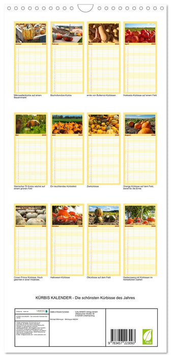 KÜRBIS KALENDER - Die schönsten Kürbisse des Jahres (CALVENDO Familienplaner 2025)
