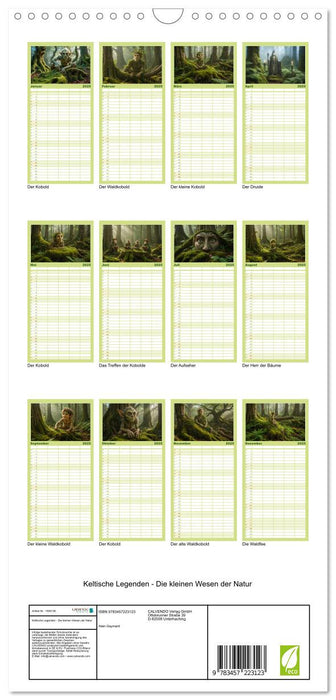 Keltische Legenden - Die kleinen Wesen der Natur (CALVENDO Familienplaner 2025)