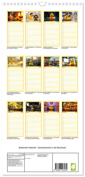 Badeenten Kalender - Quietscheenten in der Berufswelt (CALVENDO Familienplaner 2025)
