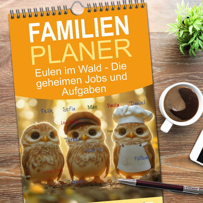 Eulen im Wald - Die geheimen Jobs und Aufgaben (CALVENDO Familienplaner 2025)