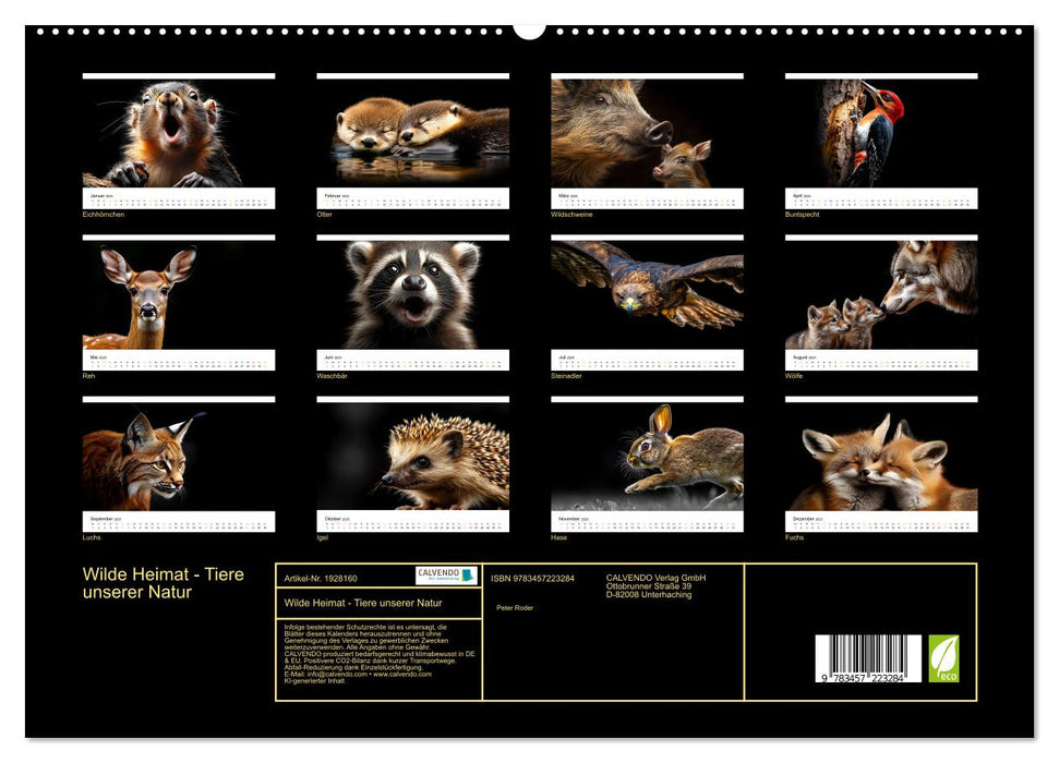 Wilde Heimat - Tiere unserer Natur (CALVENDO Premium Wandkalender 2025)