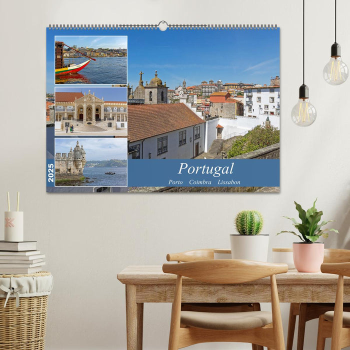 Portugal - Porto, Coimbra, Lissabon (CALVENDO Wandkalender 2025)