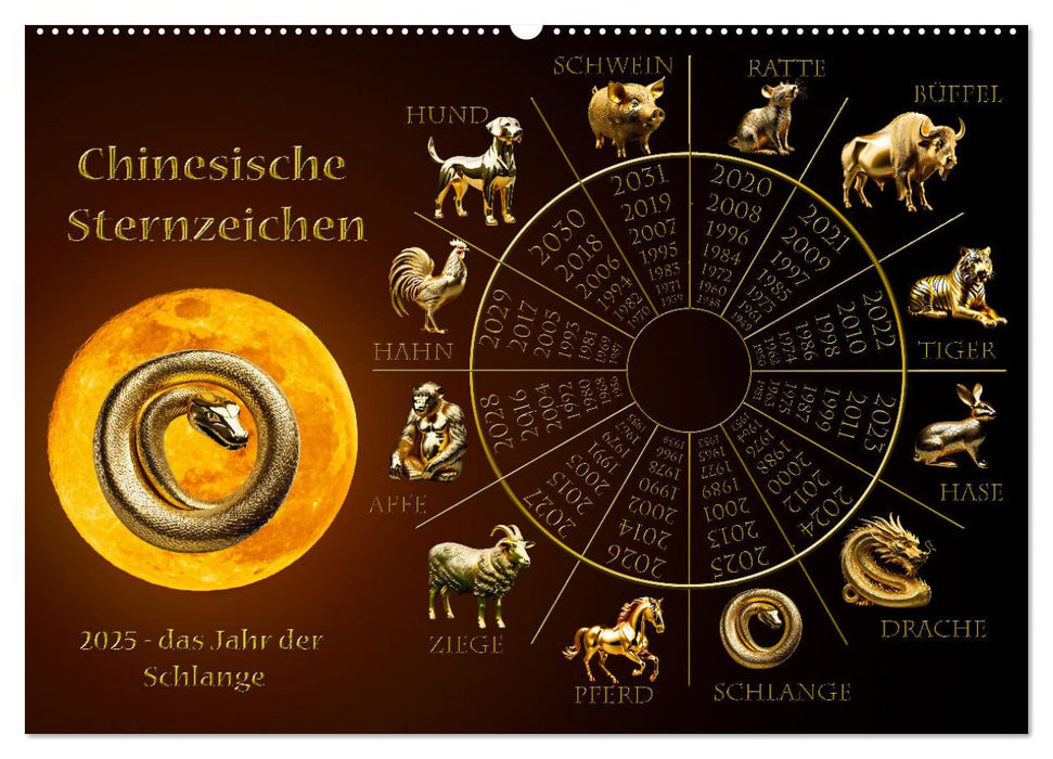 Chinesische Sternzeichen (CALVENDO Wandkalender 2025)