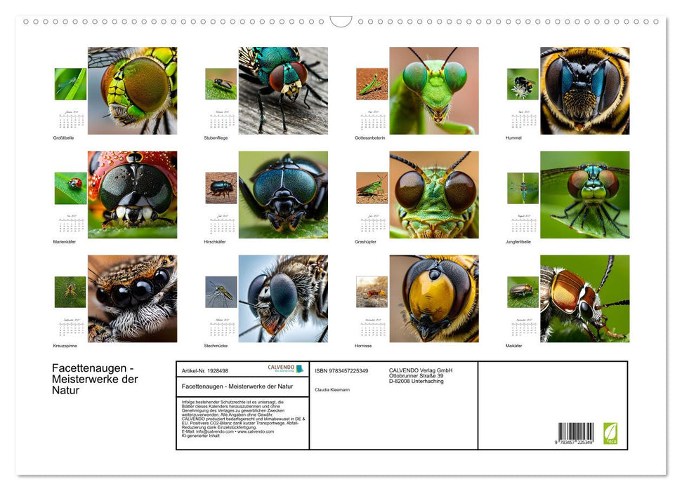 Facettenaugen - Meisterwerke der Natur (CALVENDO Wandkalender 2025)