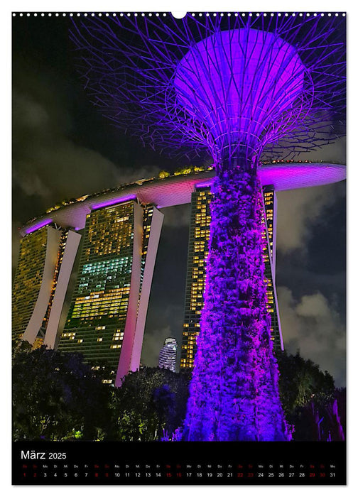 Singapur - Faszinierende Lichterwelt Marina Bay (CALVENDO Wandkalender 2025)