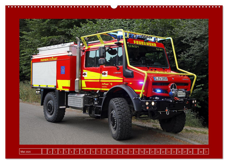 Unimog bei der Feuerwehr (CALVENDO Wandkalender 2025)