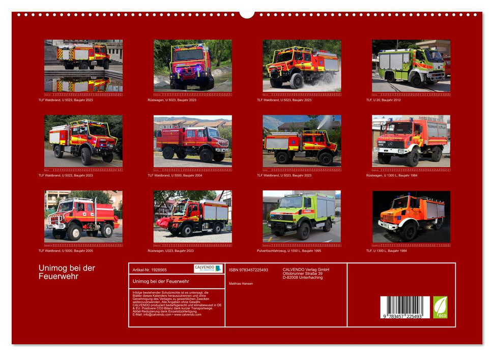 Unimog bei der Feuerwehr (CALVENDO Premium Wandkalender 2025)