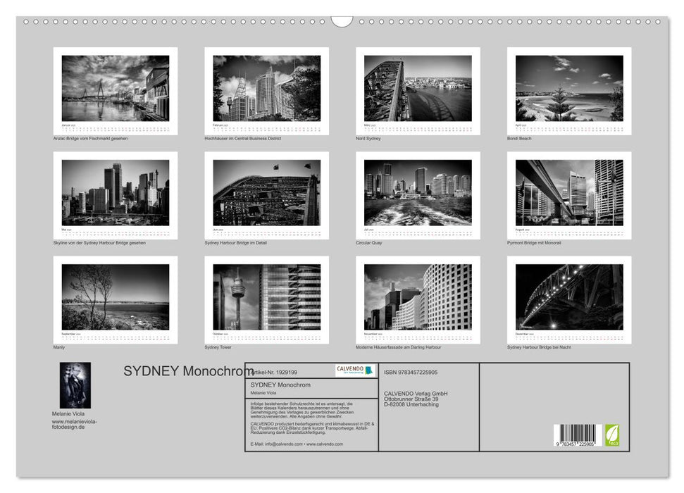 SYDNEY Monochrom (CALVENDO Wandkalender 2025)