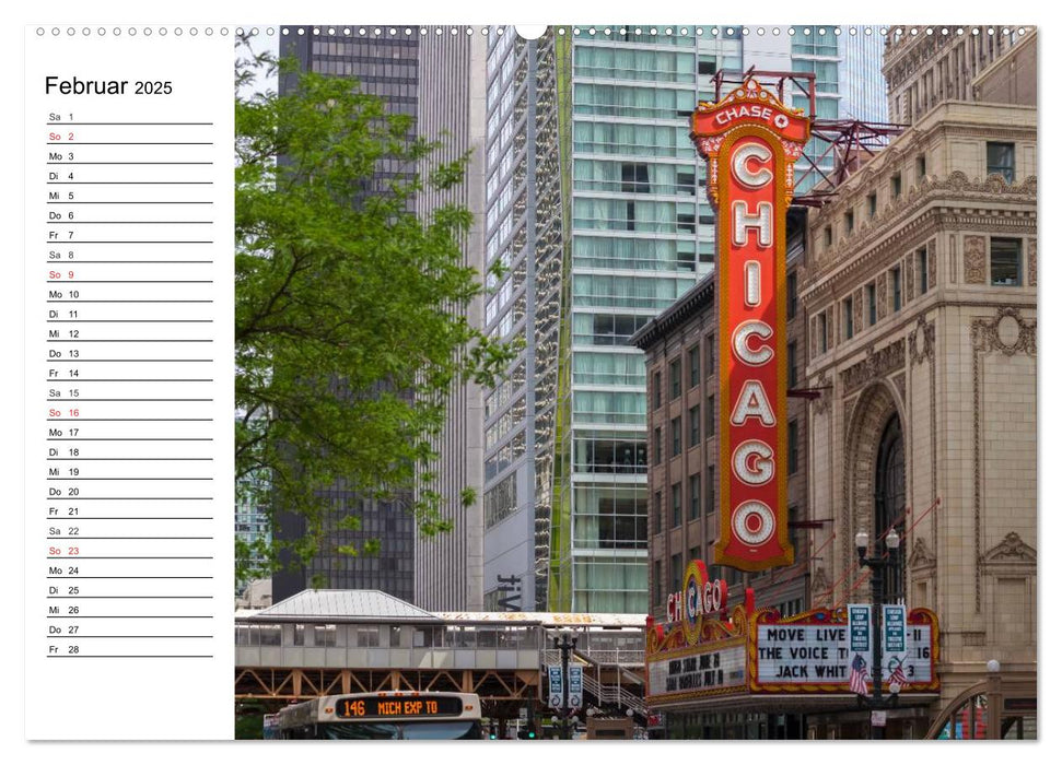 CHICAGO Stadtzentrum (CALVENDO Premium Wandkalender 2025)