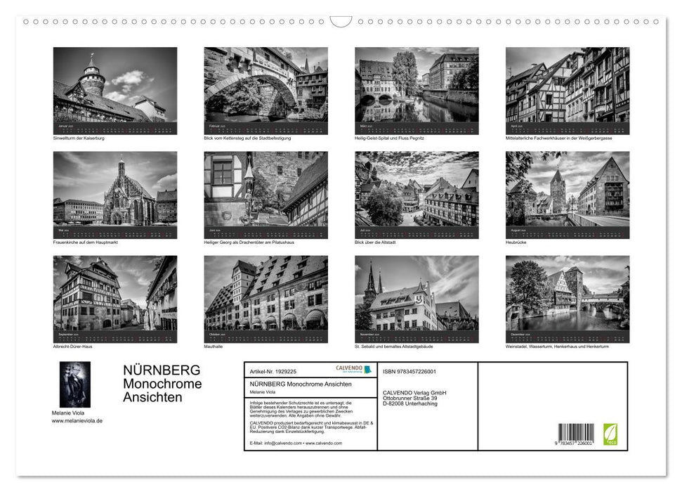 NÜRNBERG Monochrome Ansichten (CALVENDO Wandkalender 2025)