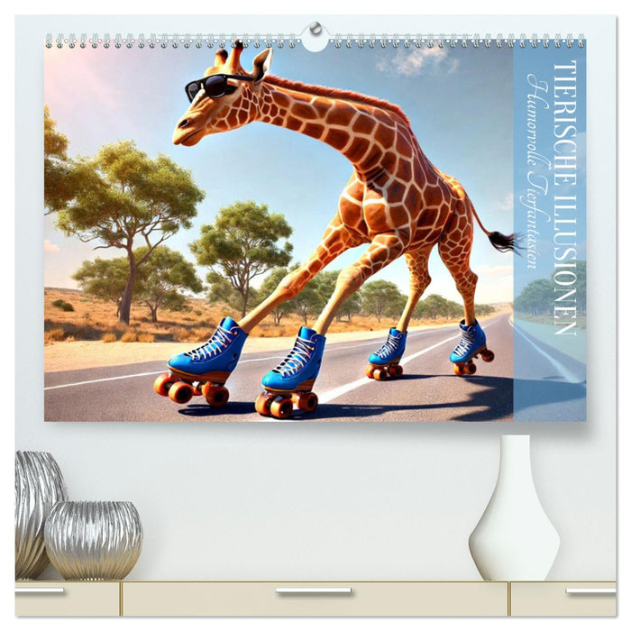 Tierische Illusionen - Humorvolle Tierfantasien (CALVENDO Premium Wandkalender 2025)