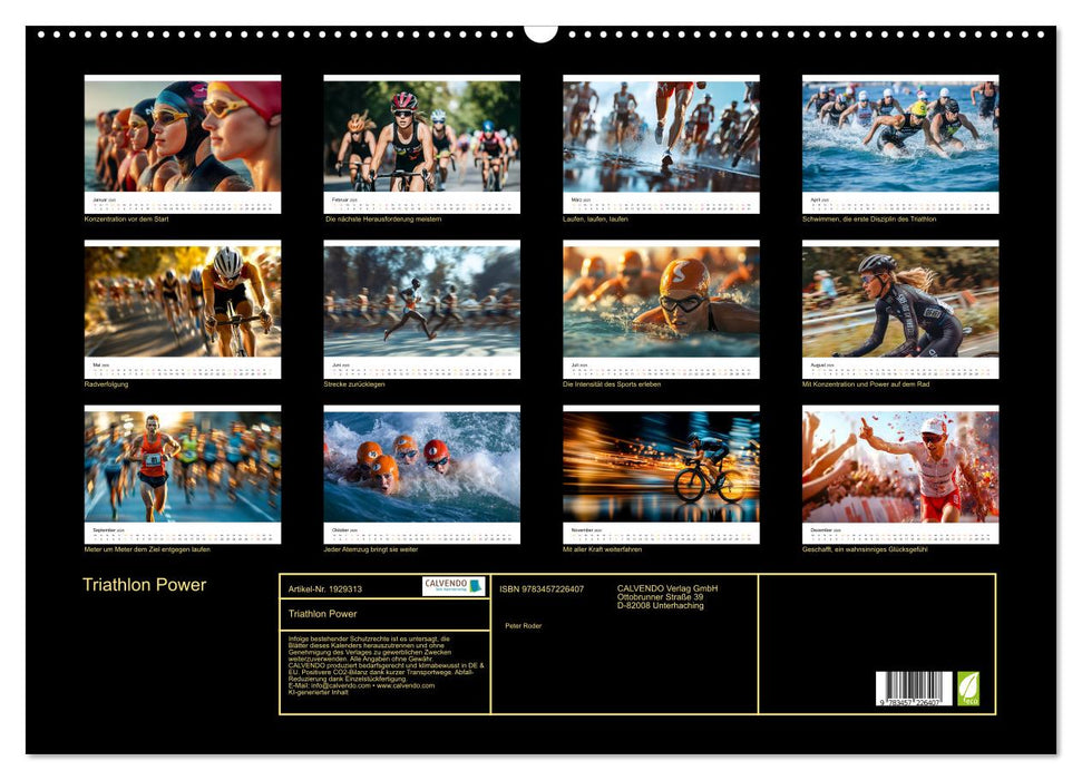 Triathlon Power (CALVENDO Wandkalender 2025)