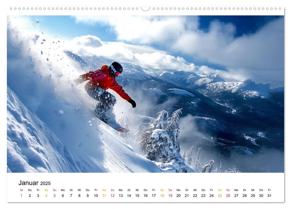 Kufen, Ski & Snowboard (CALVENDO Wandkalender 2025)