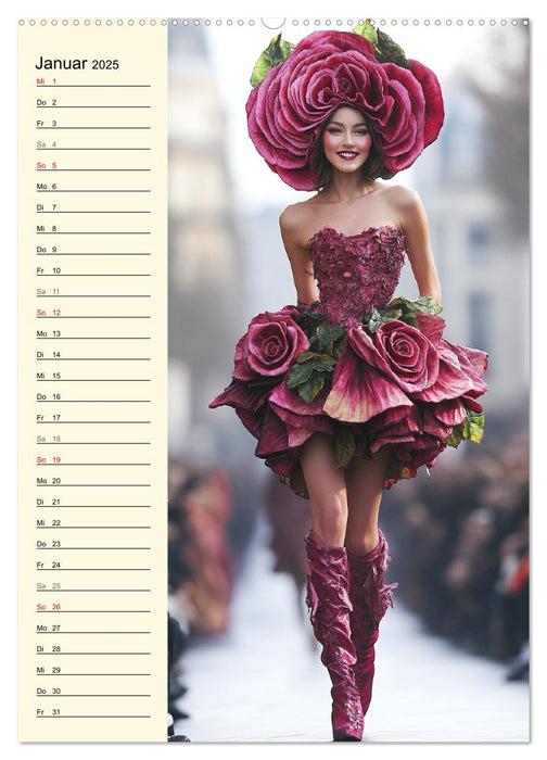 Blütenzauber. High Fashion auf dem Catwalk (CALVENDO Wandkalender 2025)