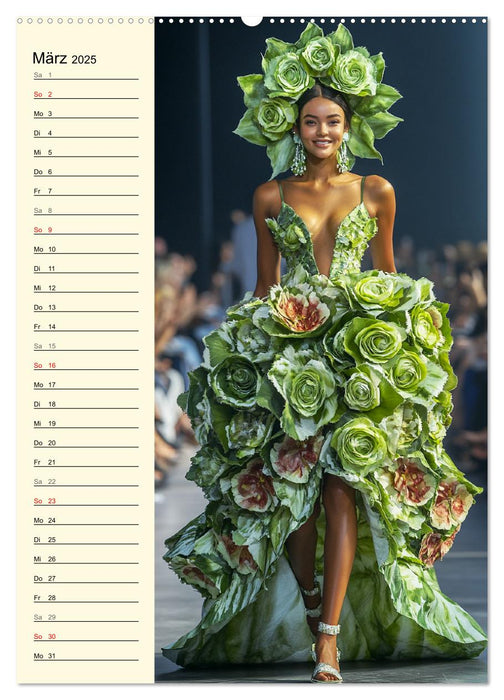 Blütenzauber. High Fashion auf dem Catwalk (CALVENDO Wandkalender 2025)