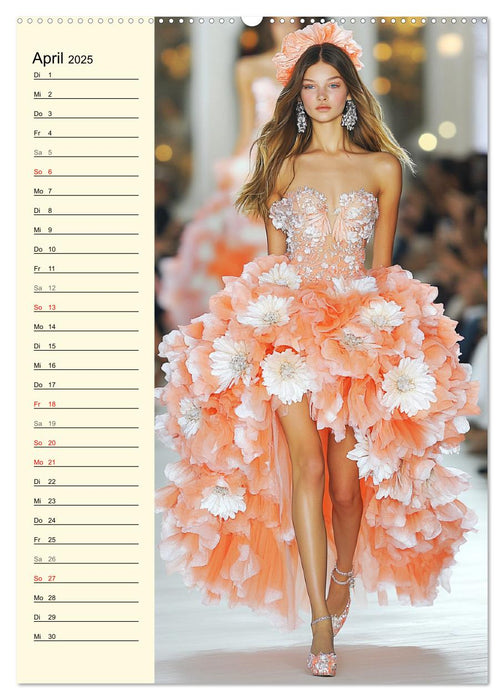 Blütenzauber. High Fashion auf dem Catwalk (CALVENDO Wandkalender 2025)