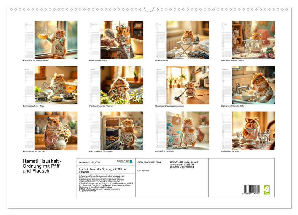 Hamsti Haushalt - Ordnung mit Pfiff und Flausch (CALVENDO Wandkalender 2025)