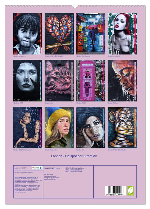 London - Hotspot der Street Art (CALVENDO Premium Wandkalender 2025)