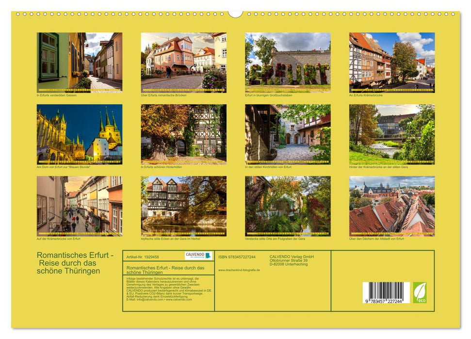 Romantisches Erfurt - Reise durch das schöne Thüringen (CALVENDO Premium Wandkalender 2025)