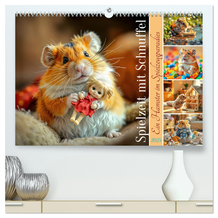 Spielzeit mit Schnuffel - Ein Hamster im Spielzeugparadies (CALVENDO Premium Wandkalender 2025)