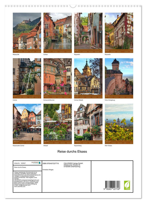 Reise durchs Elsass (CALVENDO Premium Wandkalender 2025)