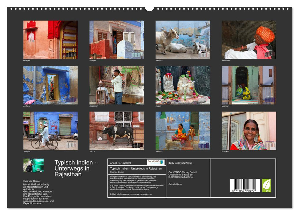 Typisch Indien - Unterwegs in Rajasthan (CALVENDO Premium Wandkalender 2025)