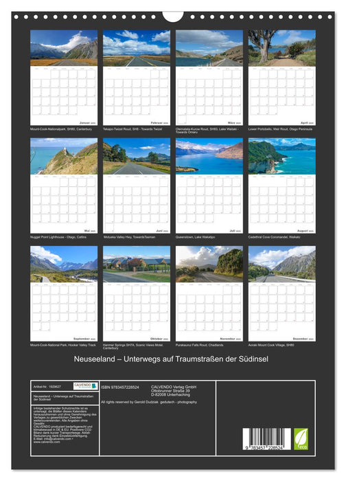 Neuseeland – Unterwegs auf Traumstraßen der Südinsel (CALVENDO Wandkalender 2025)