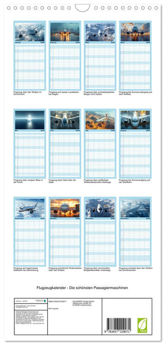 Flugzeugkalender - Die schönsten Passagiermaschinen (CALVENDO Familienplaner 2025)