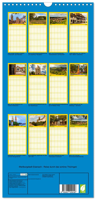 Wartburgstadt Eisenach - Reise durch das schöne Thüringen (CALVENDO Familienplaner 2025)