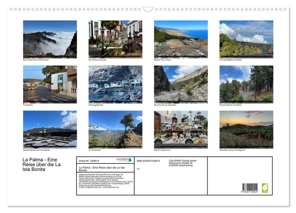 La Palma - Eine Reise über die La Isla Bonita (CALVENDO Wandkalender 2025)