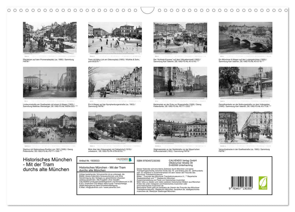 Historisches München - Mit der Tram durchs alte München (CALVENDO Wandkalender 2025)