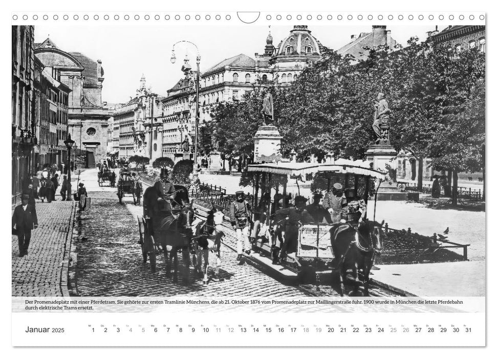 Historisches München - Mit der Tram durchs alte München (CALVENDO Wandkalender 2025)