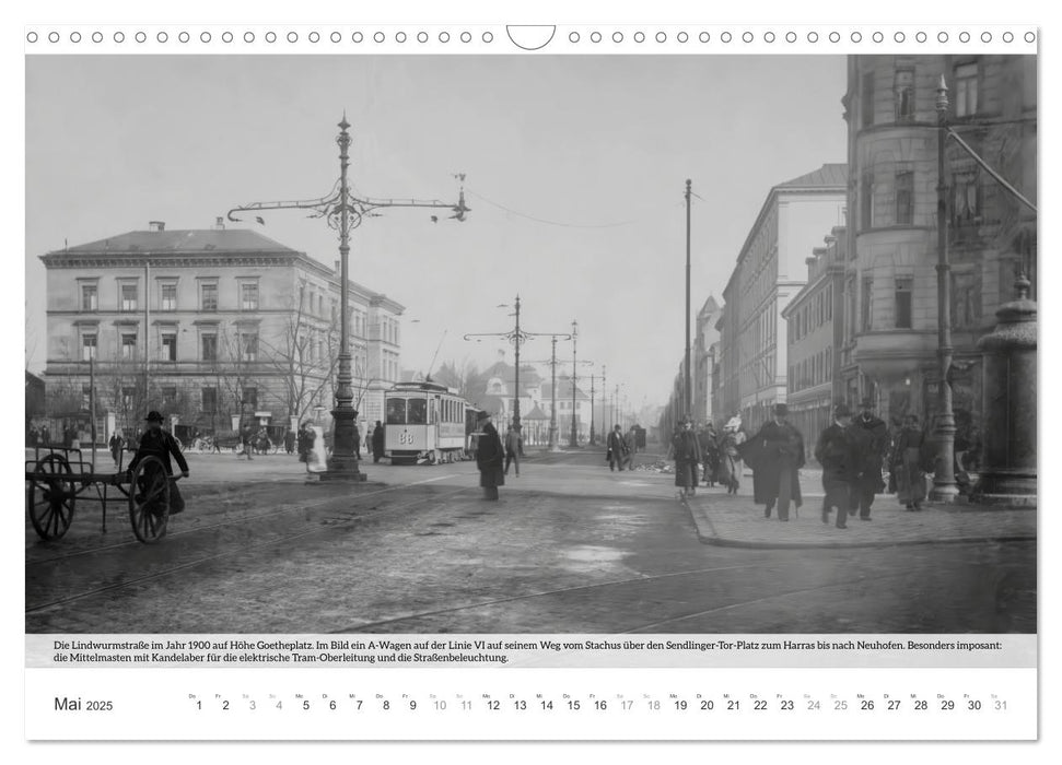 Historisches München - Mit der Tram durchs alte München (CALVENDO Wandkalender 2025)