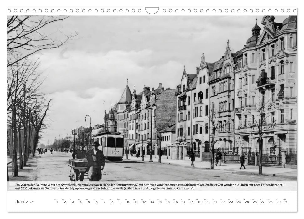 Historisches München - Mit der Tram durchs alte München (CALVENDO Wandkalender 2025)