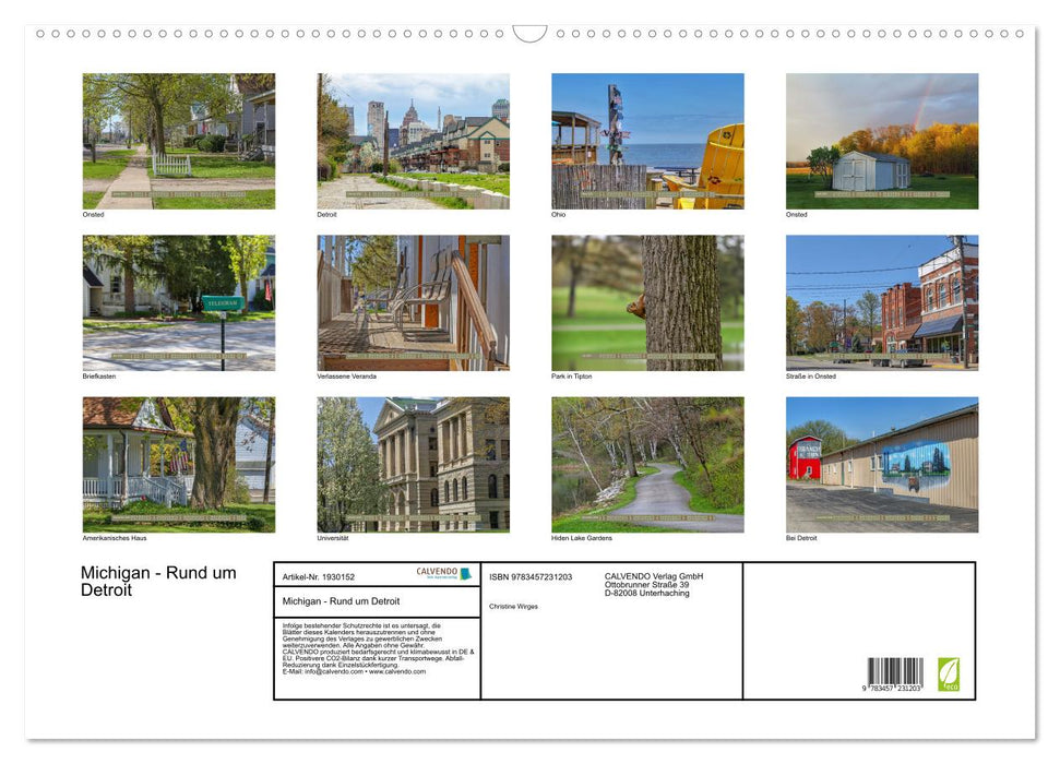 Michigan - Rund um Detroit (CALVENDO Wandkalender 2025)