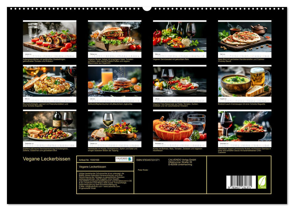 Vegane Leckerbissen (CALVENDO Premium Wandkalender 2025)