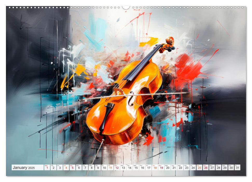 Musical Instruments CHARMING MODERN PRESENTATION (CALVENDO Premium-Calendar 2025)