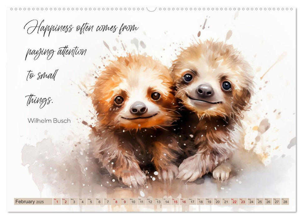 MOTIVATION Sayings with cute animal cubs (CALVENDO Premium-Calendar 2025)