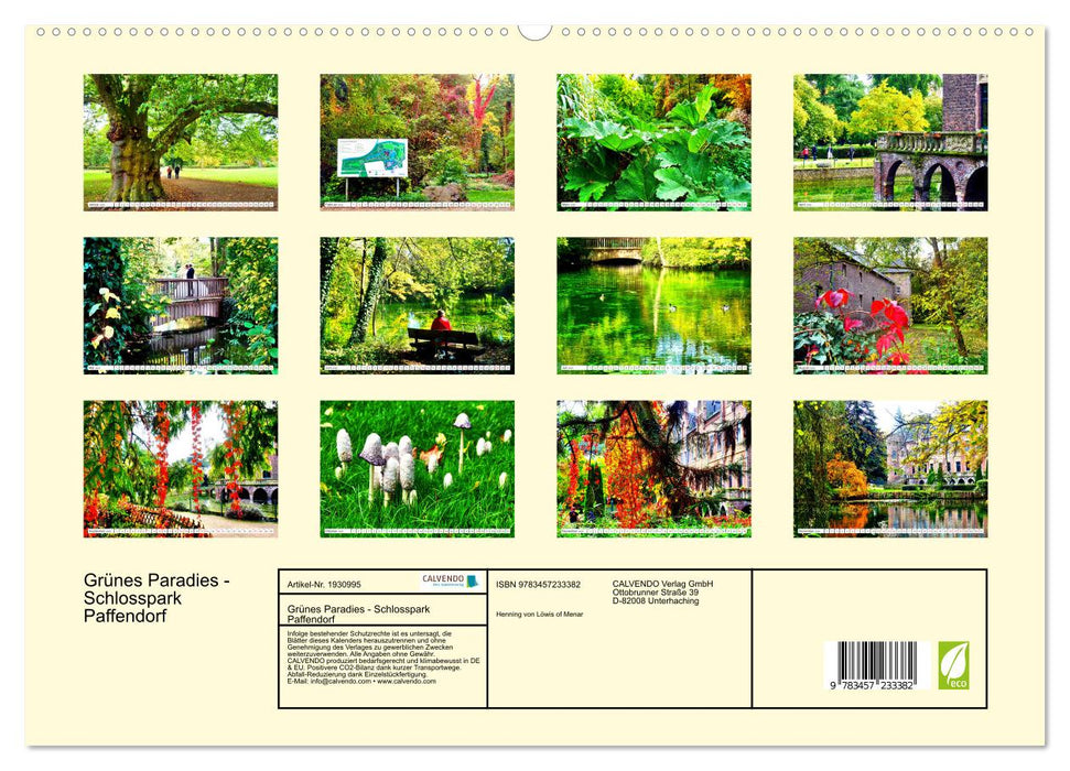 Grünes Paradies - Schlosspark Paffendorf (CALVENDO Premium Wandkalender 2025)