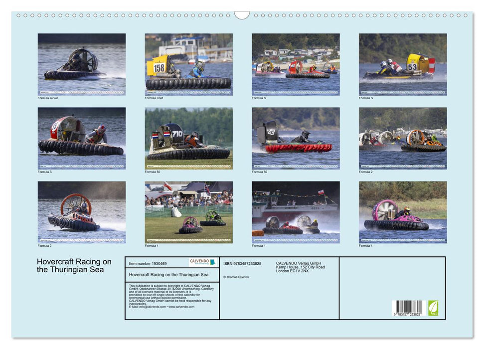 Hovercraft Racing on the Thuringian Sea (CALVENDO Monthly Calendar 2025)