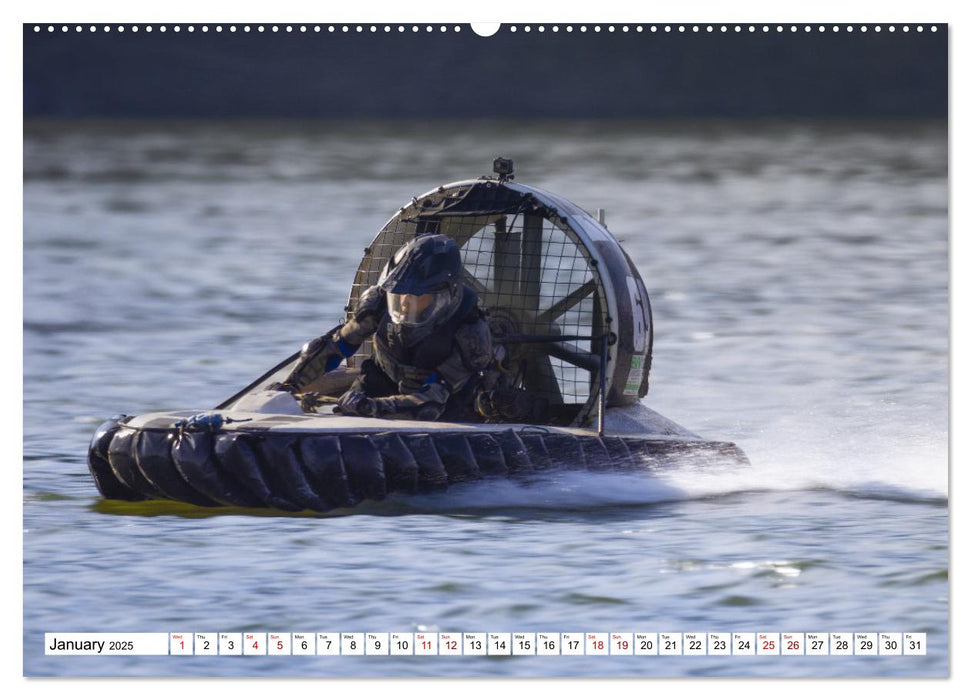 Hovercraft Racing on the Thuringian Sea (CALVENDO Monthly Calendar 2025)