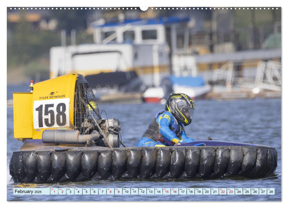 Hovercraft Racing on the Thuringian Sea (CALVENDO Monthly Calendar 2025)