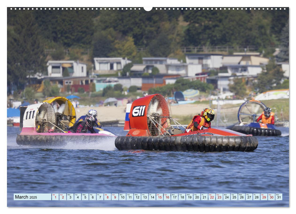 Hovercraft Racing on the Thuringian Sea (CALVENDO Monthly Calendar 2025)