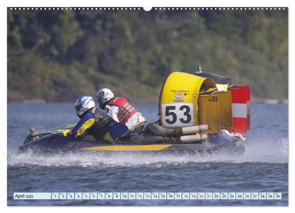 Hovercraft Racing on the Thuringian Sea (CALVENDO Monthly Calendar 2025)