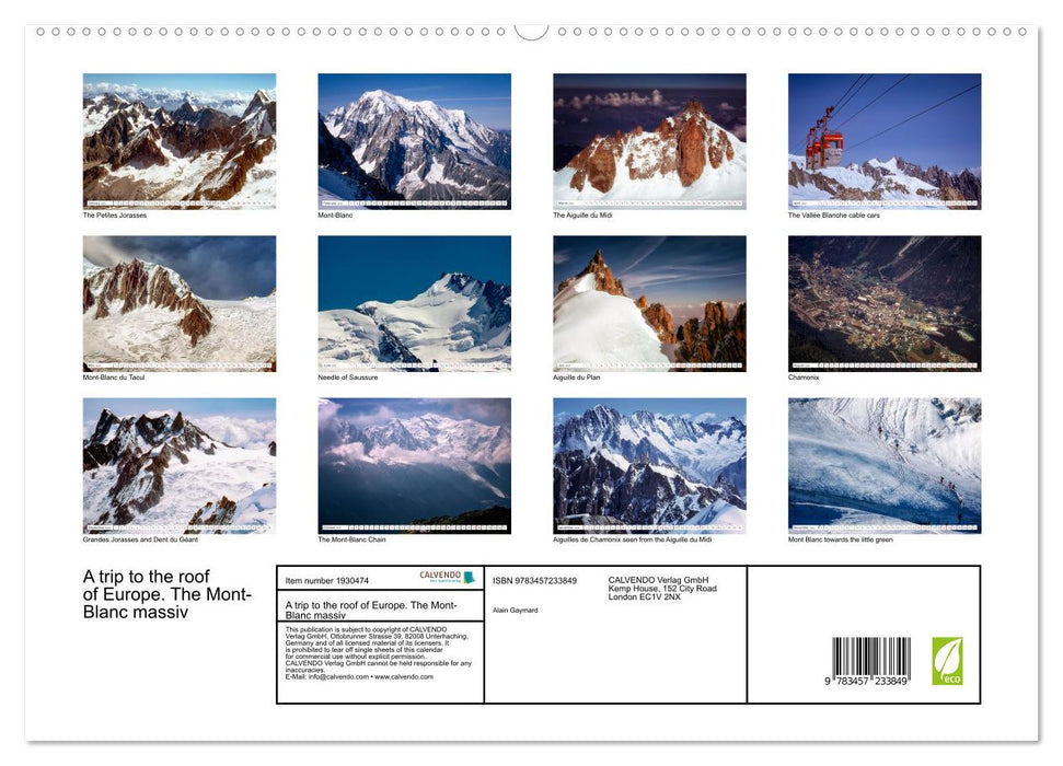 A trip to the roof of Europe. The Mont-Blanc massiv (CALVENDO Premium-Calendar 2025)