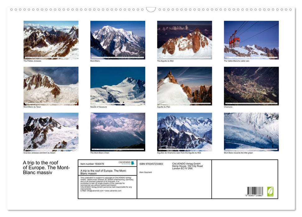 A trip to the roof of Europe. The Mont-Blanc massiv (CALVENDO Monthly Calendar 2025)